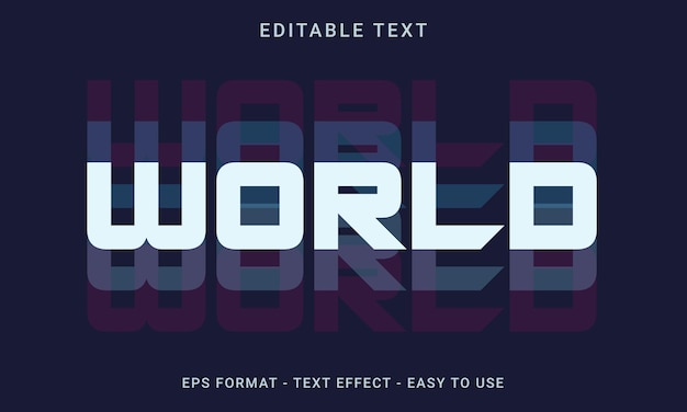 World 3d text effect