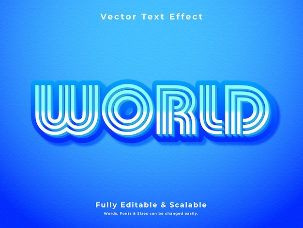 World 3D Vector Text Effect Fully Editable