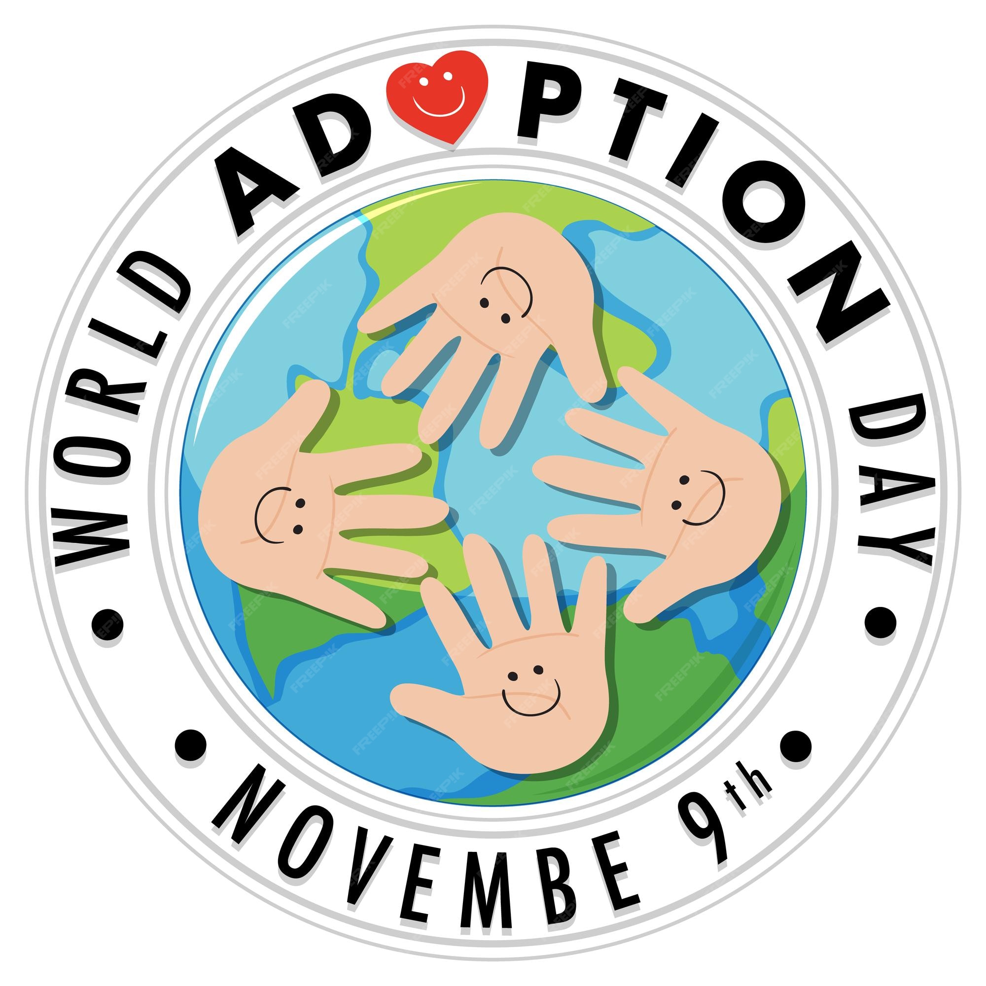 Premium Vector World adoption day logo design
