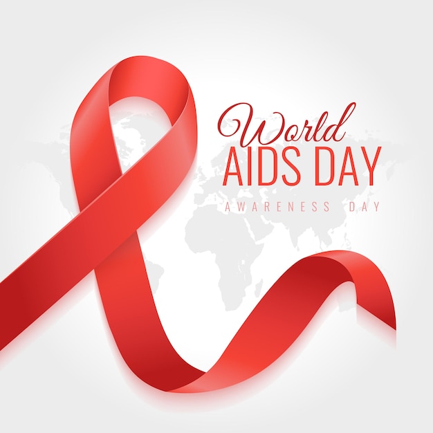 World aids day 1 December is a day of aids awareness in the world with red ribbon