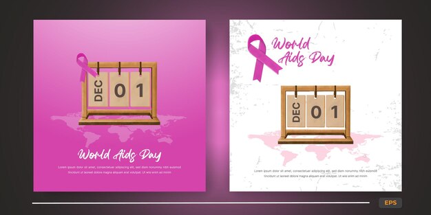 Vector world aids day awareness social media post template