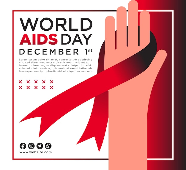 World Aids Day Background Template Design Illustration