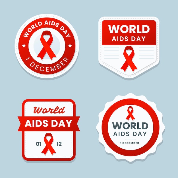 World aids day badge collection