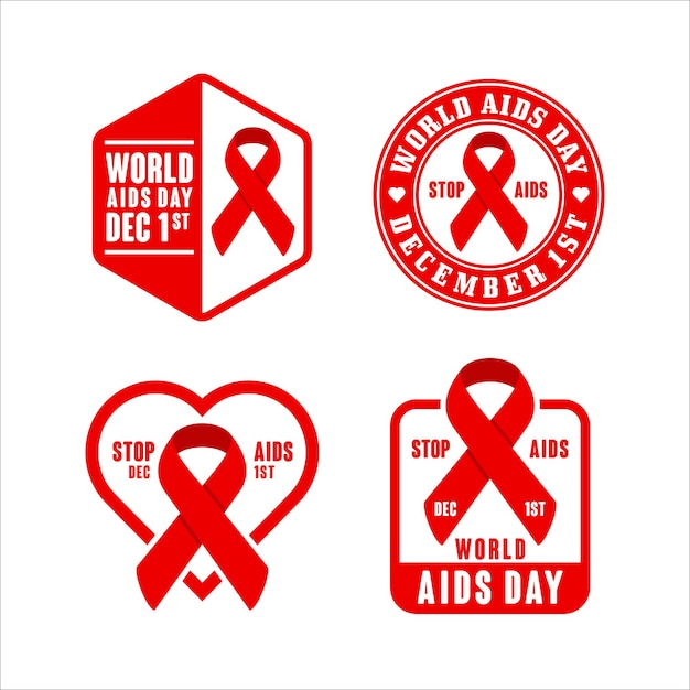 World Aids Day badge premium design collectio