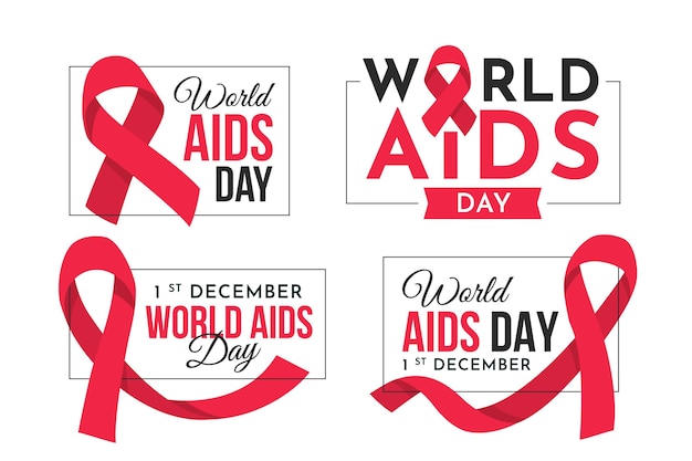 World aids day badges collection