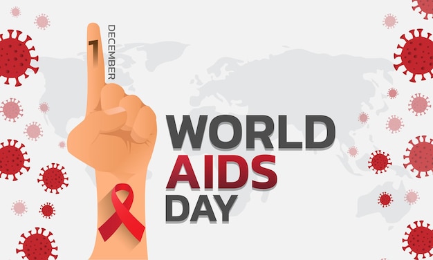 World AIDS Day Banner Background Illustration Aids Awareness World Aids Day concept