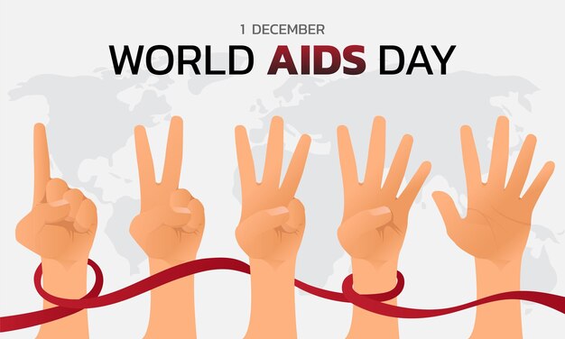 World AIDS Day Banner Background Illustration Aids Awareness World Aids Day concept