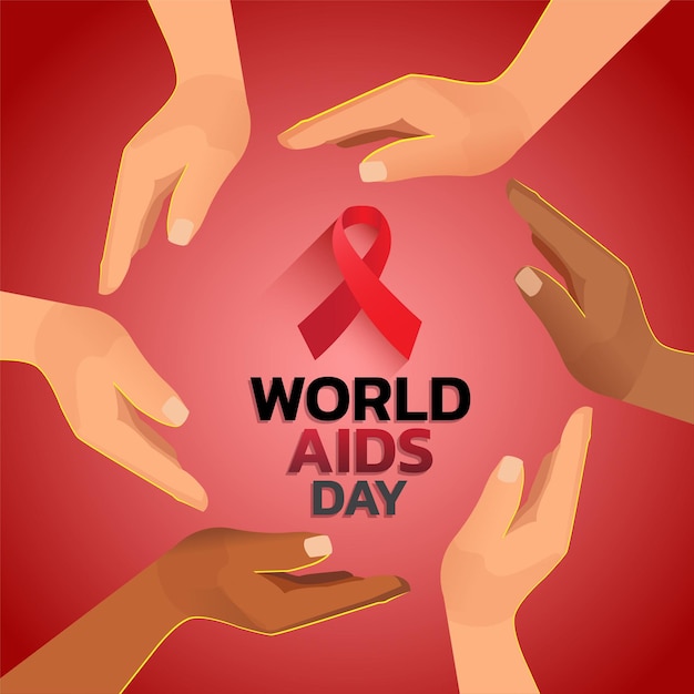 World aids day banner background illustration aids awareness world aids day concept