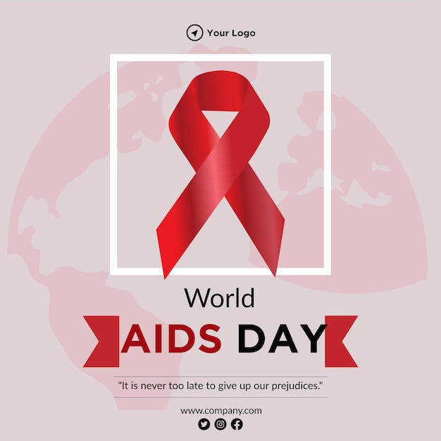 Шаблон дизайна баннера всемирного дня борьбы со СПИДом