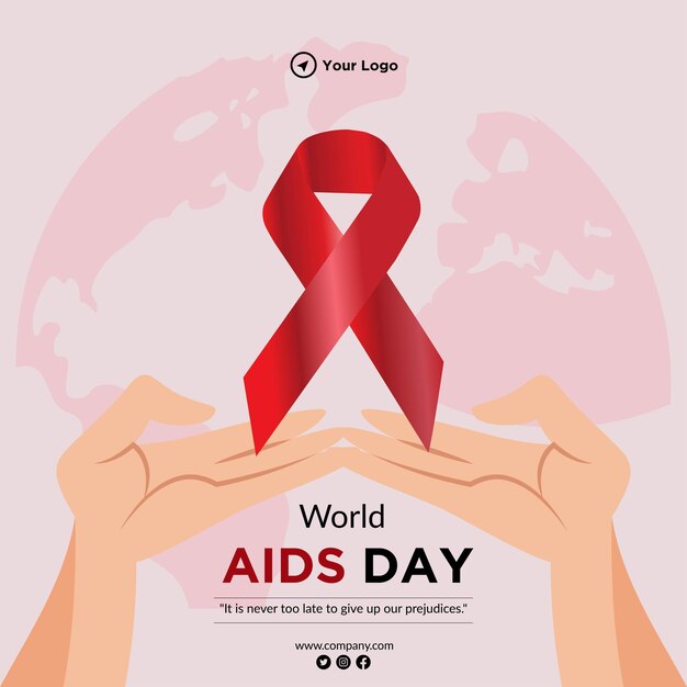 Modello di progettazione banner per la giornata mondiale dell'aids