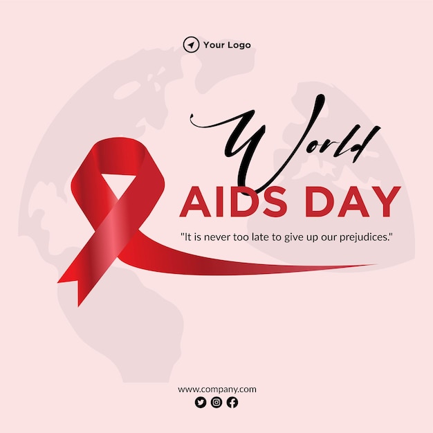 World aids day banner design template