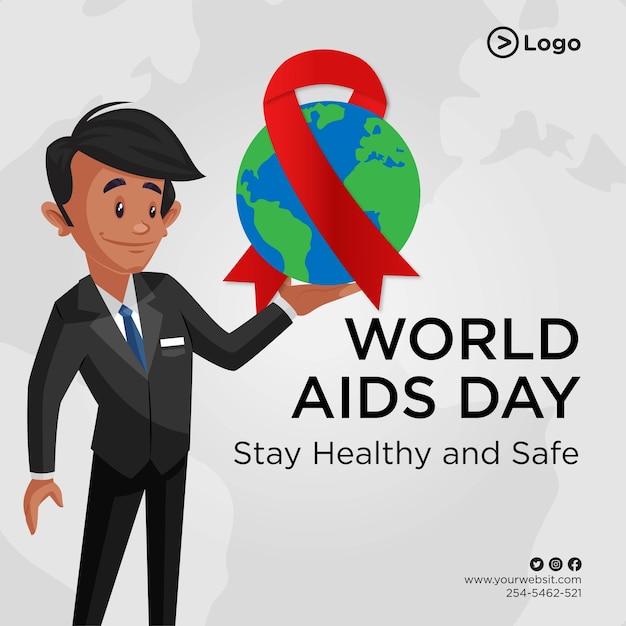 세계 에이즈의 날 배너 디자인 서식 파일