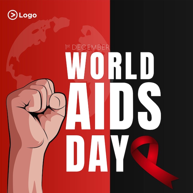 Modello di progettazione banner per la giornata mondiale dell'aids