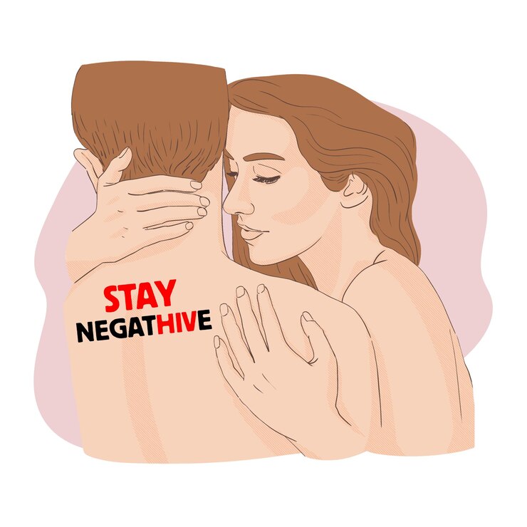 Vector world aids day card couple hugs