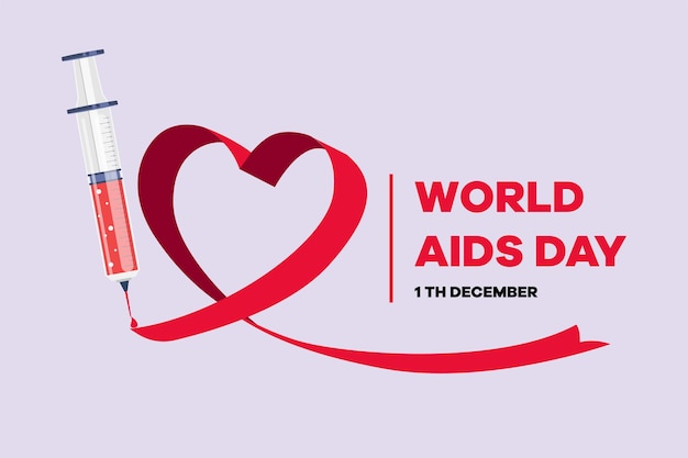 Концепция Всемирного дня борьбы со СПИДом Дизайн иконок осведомленности о СПИДе для плаката и футболки. Цветная плоская векторная иллюстрация изолирована