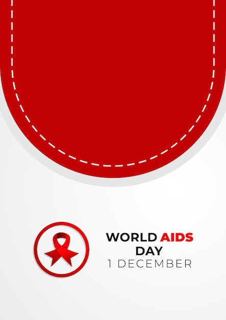 Дизайн Всемирного дня борьбы со СПИДом Иллюстрация осведомленности красной лентой и текстом для дизайна презентации фон баннер плакат социальные сети