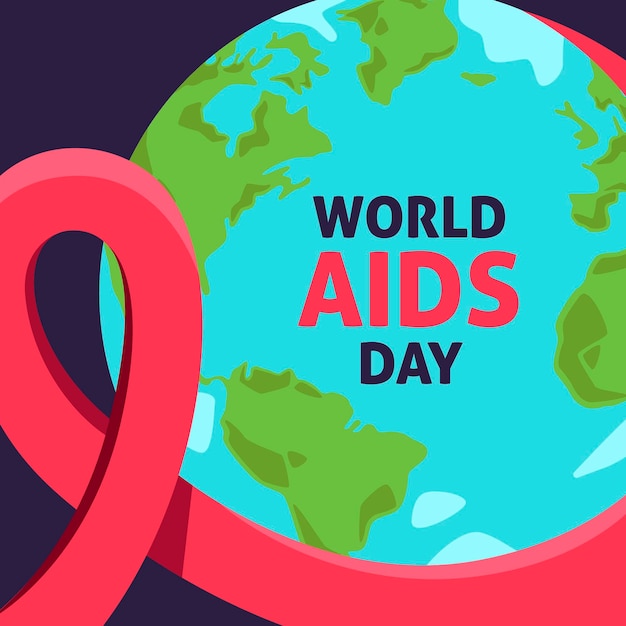 world aids day in flat design