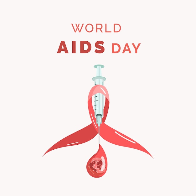 Bandiera dell'illustrazione della giornata mondiale contro l'aids