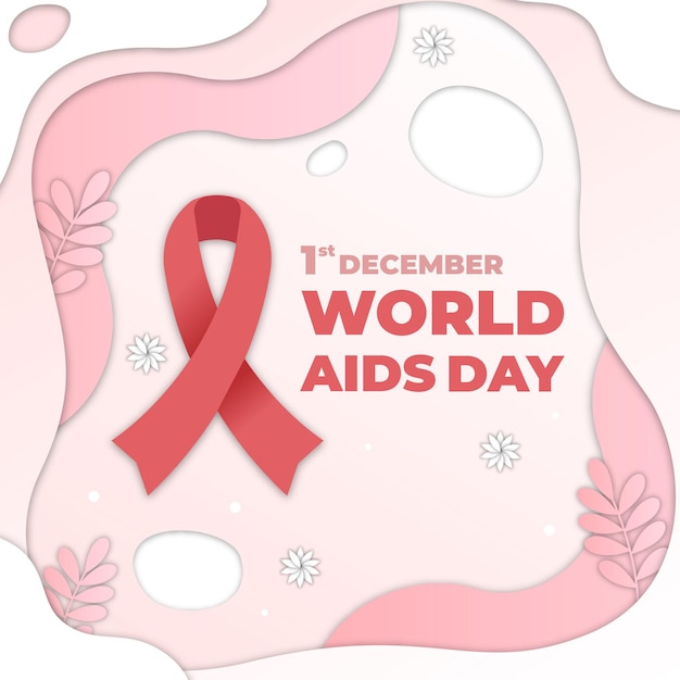 World aids day in paper style