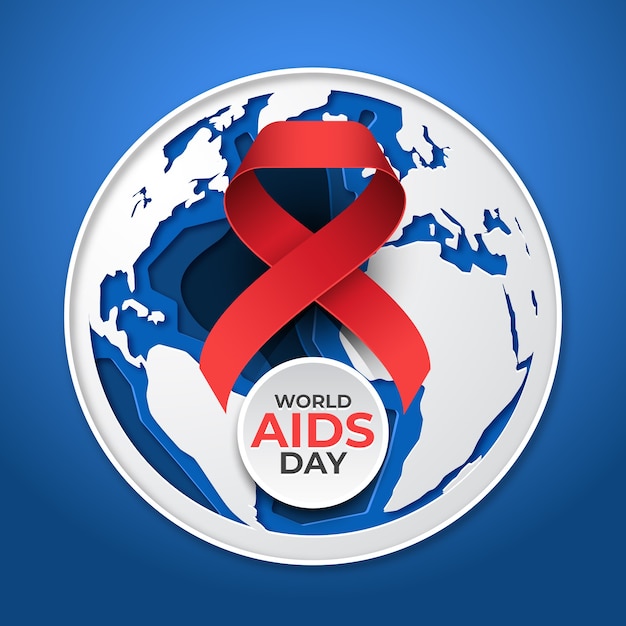World aids day papercut style