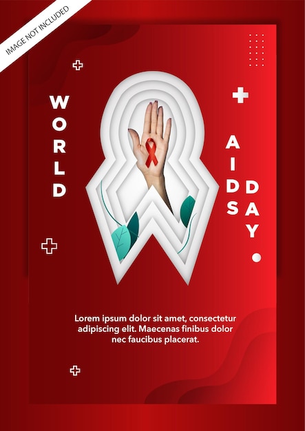 Modello di banner poster per la giornata mondiale contro l'aids