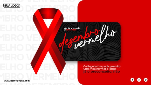 World aids day poster template dezembro vermelho