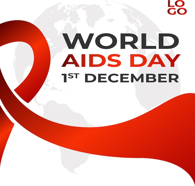 World Aids Day red ribbon template