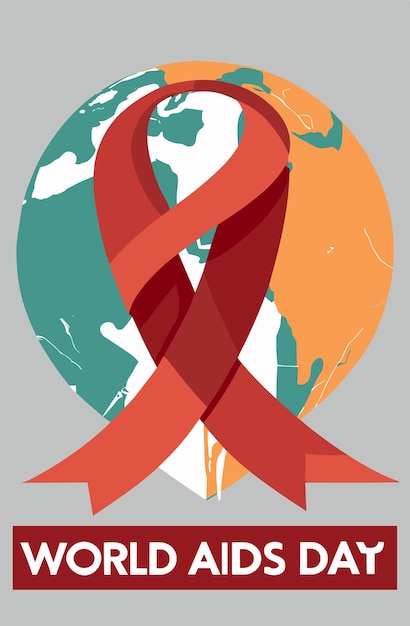 Vector world aids day ribbon to celebrate the day