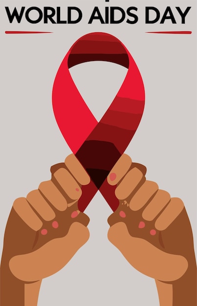 Nastro della giornata mondiale contro l'aids per celebrare la giornata