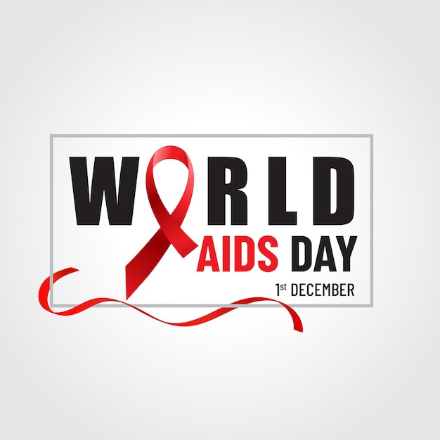 World Aids Day ribbon vector design isolated banner