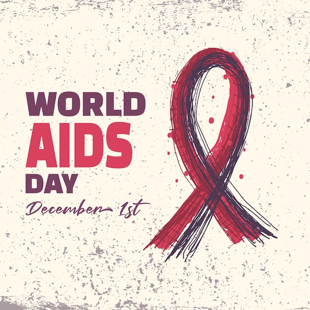 World aids day social media background illustration