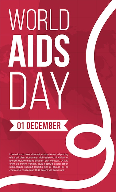 Vector world aids day social media design post