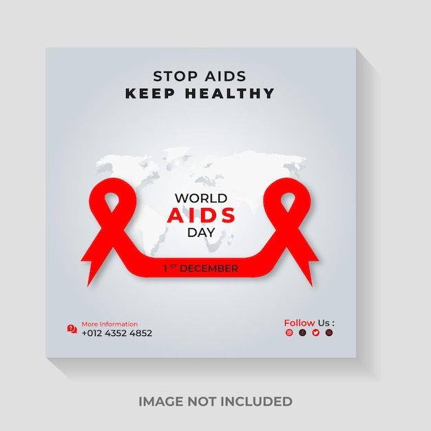 Vector world aids day social media post set