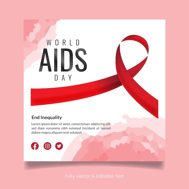 Vector world aids day template