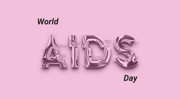 world Aids day text effect