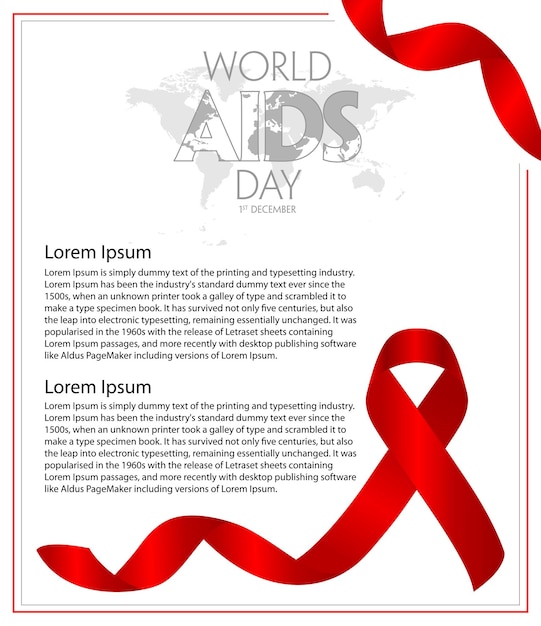 World aids day vector background banner and flyer