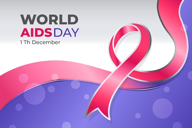 World Aids Day with cute pink and purple color design