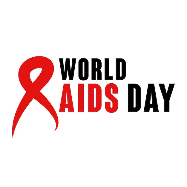 Vector world aids day with ribbon poster design vector illustration