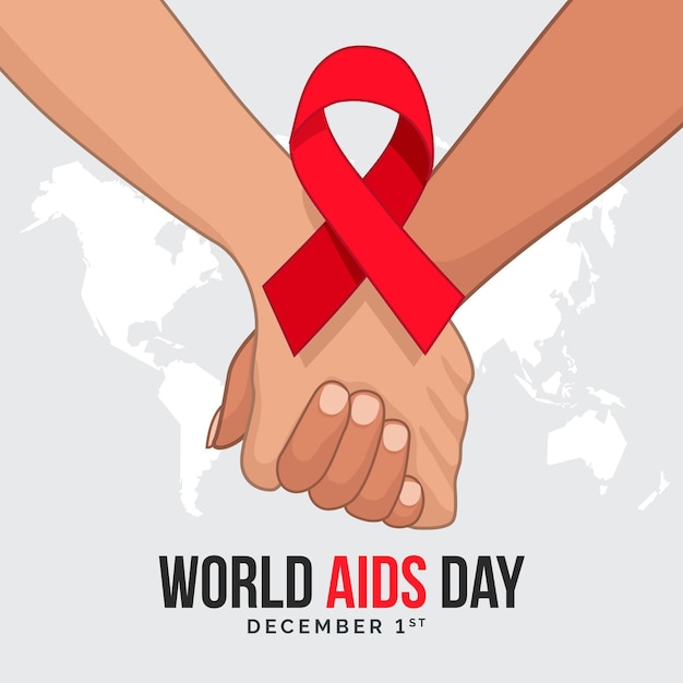 World aids day with ribbon