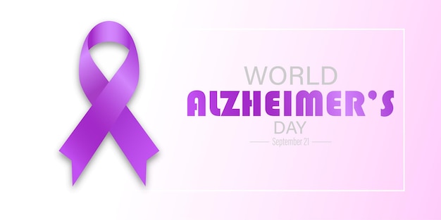 World Alzheimers day September 21. Symbolic Ribbon for Alzheimer disease.