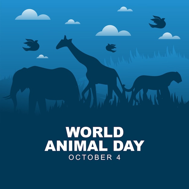 Vector world animal day is celebrated every year on october 4 world animal day greeting card design vector illustration