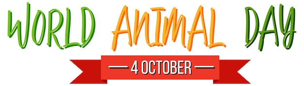 world animal day logo banner