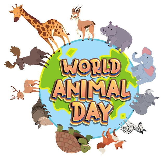 World Animal Day logo with african animals