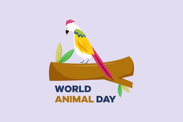 World Animal Day on October 4 concept Colored flat vector illustration isolated