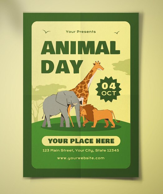 Premium Vector World Animal Day Poster