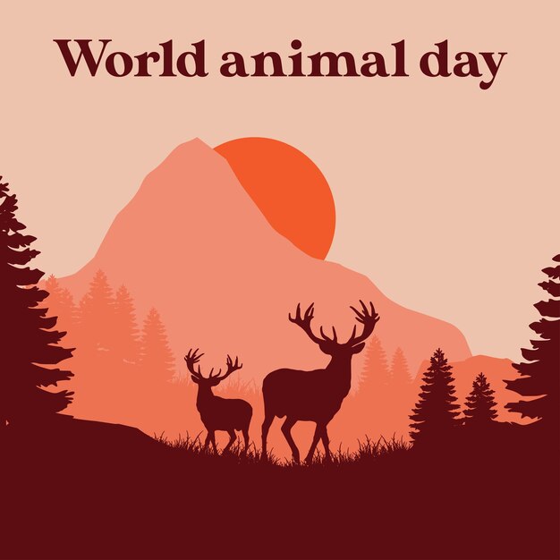 Vector world animal day vector design