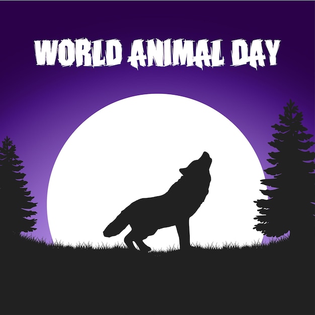 World animal day vector design