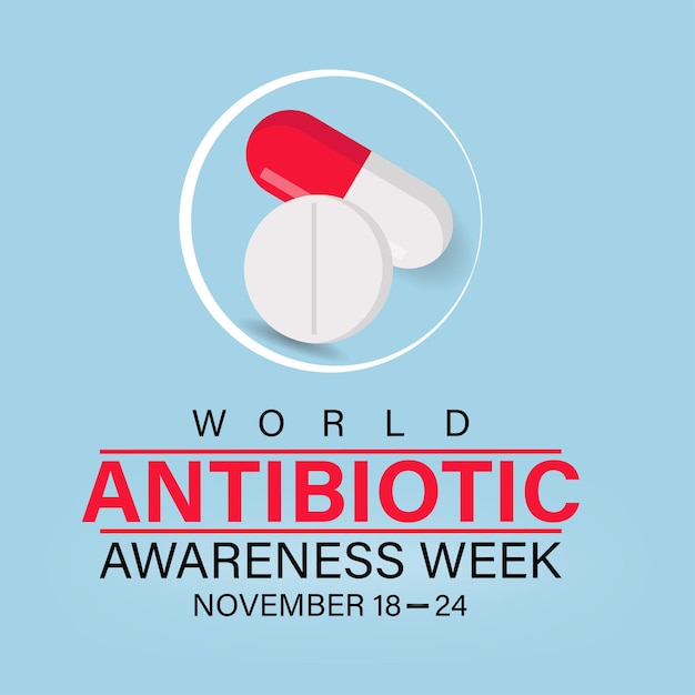 World Antibiotic Awareness Week vector icon illustration Background banner card poster template