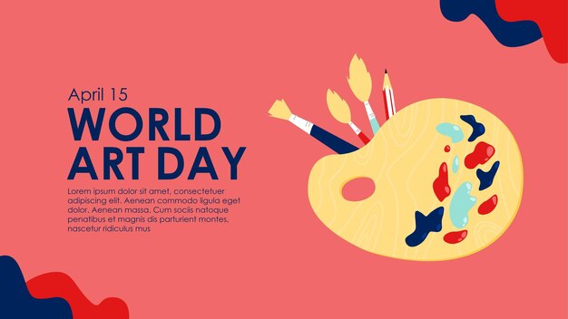 World art day background template flat design