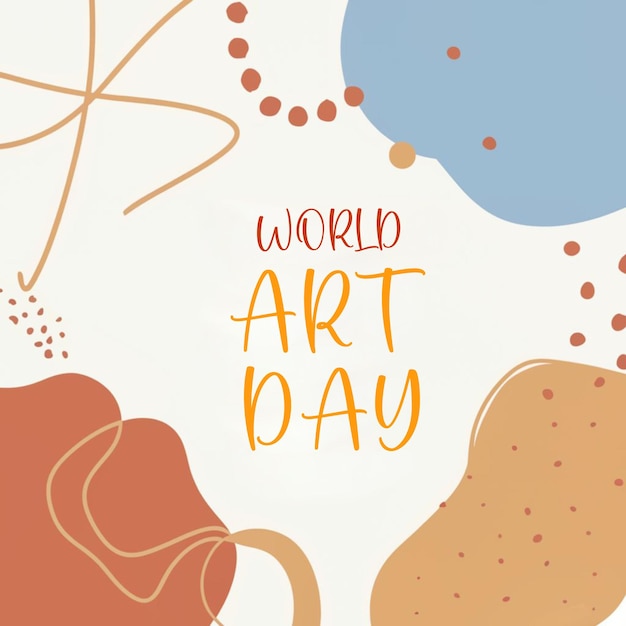 World art day celebration vector poster design